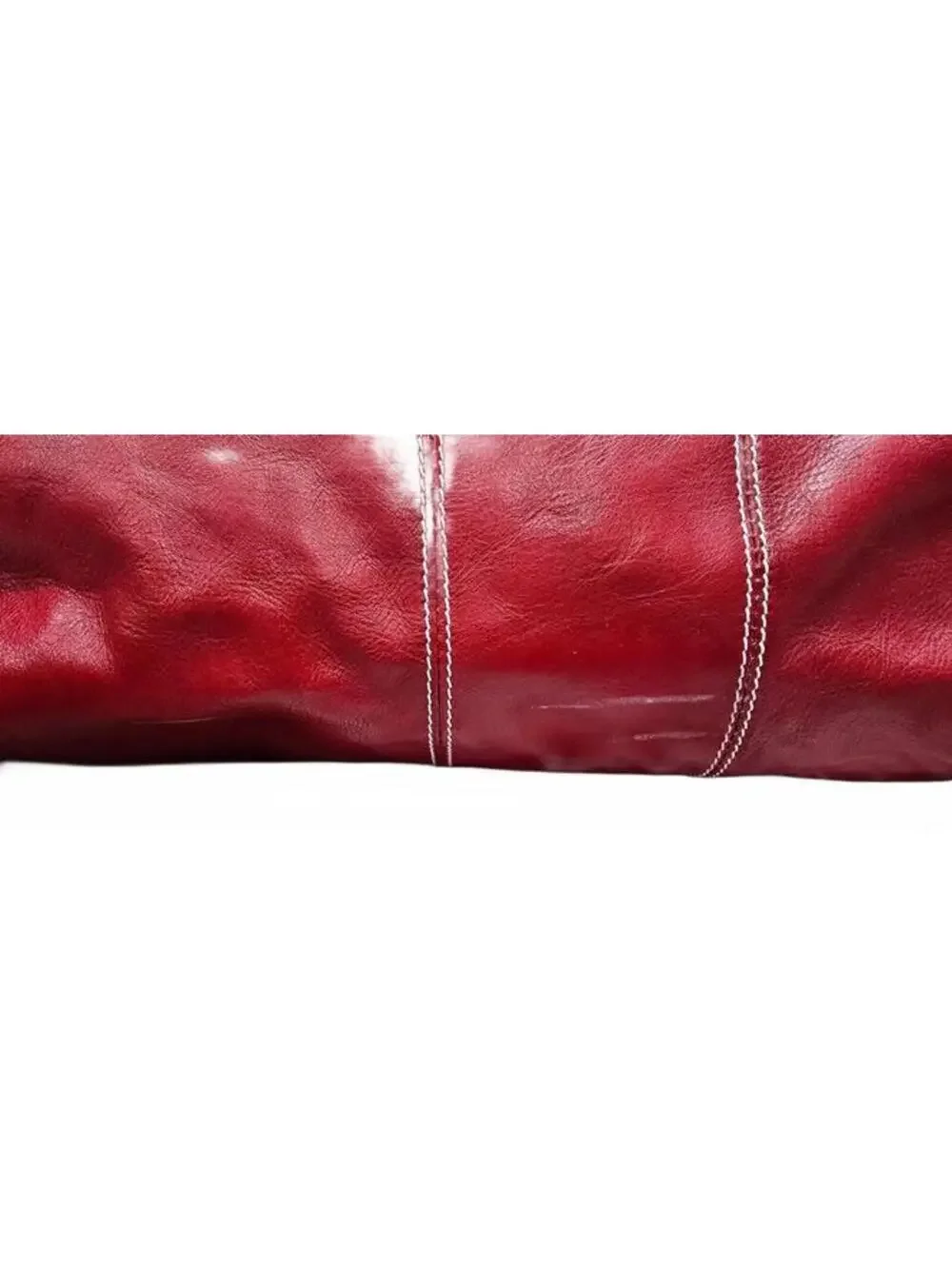 Floto Italian Leather Red Travel Duffel Bag